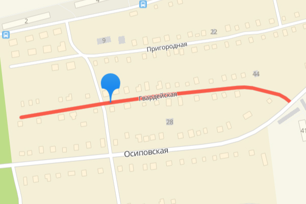 Скрин 2Gis карты Улица Гвардейская, Ковров