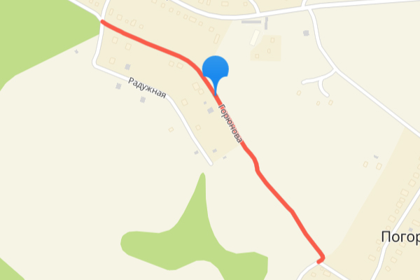 Скрин 2Gis карты Улица Горюнова / Горюнова А.М., Ковров