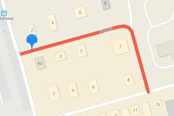 Скрин 2Gis карты Улица Гунина,  Ковров