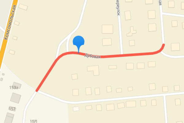 Скрин 2Gis карты Улица Дубовая,  Ковров