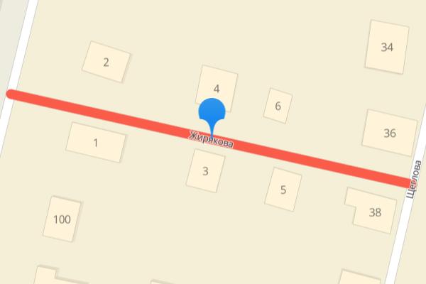 Скрин 2Gis карты Улица Жирякова, Ковров