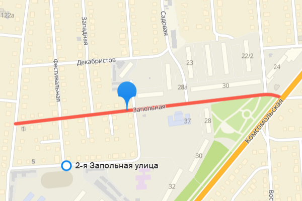 Скрин 2Gis карты Улица Запольная,  Ковров